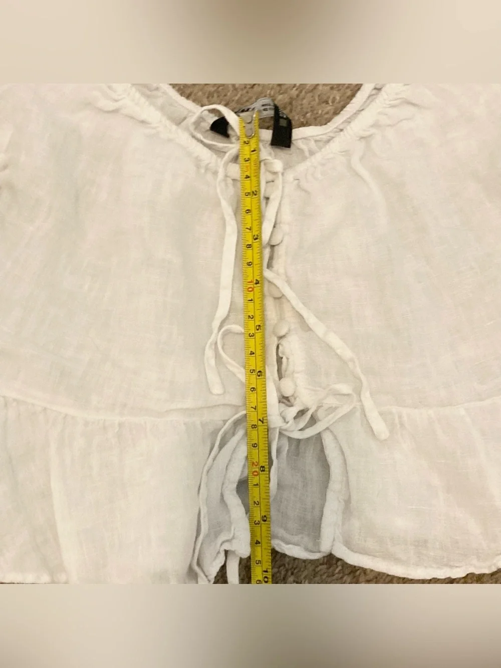 Linen Bow Milkmaid Blouse